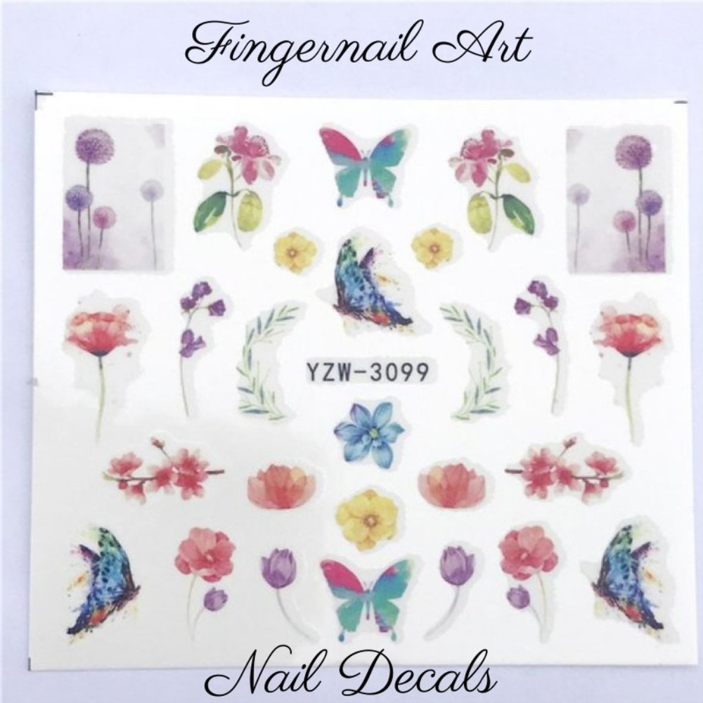 3/$15 Fingernail Art Nail Decals Waterslide Transfer Stickers - Picture 2 of 3